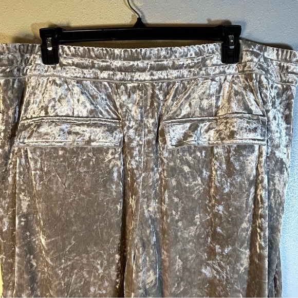 Jessica Simpson Velvet Cargo Pant Plus Size 3X Pearl Grey Drawstring Pockets NEW - Picture 11 of 16